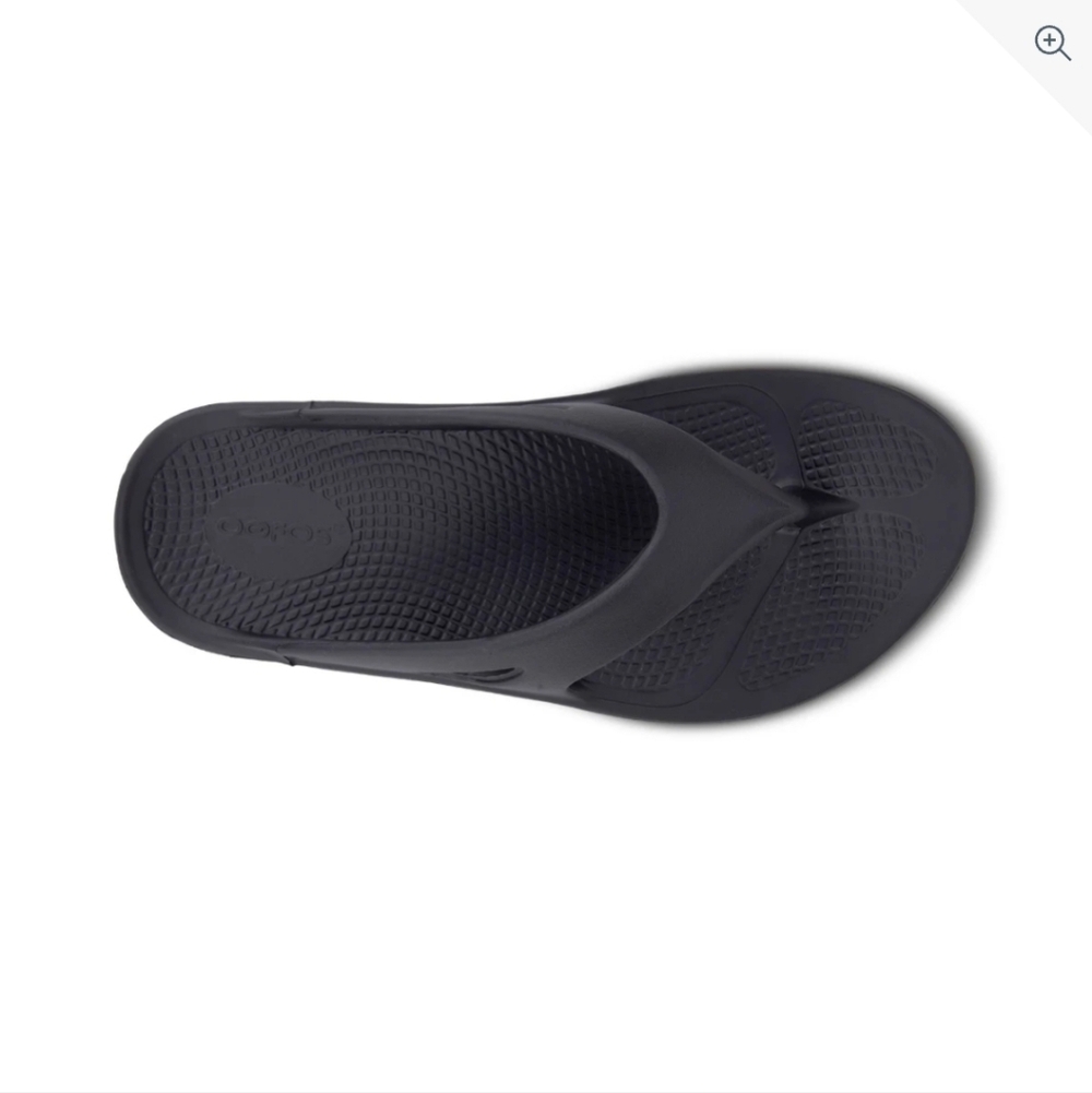 OOFOS Women's Dark Gray Black Comfort Sandals - Picture 9 of 11